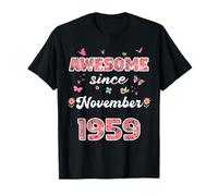 Fantastico dal novembre 1959 fiori 1959 Novembre Compleanno Maglietta