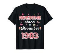 Fantastico dal novembre 1983 fiori 1983 Novembre Compleanno Maglietta