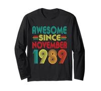 Fantastico dal Novembre 1989 Years 36th Bday Funny Vintage Maglia a Manica