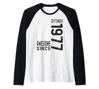 Fantastico dal settembre 1977 Nato nel 1977 Settembre Compleanno Maglia con Maniche Raglan