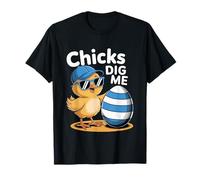 Fantastico design a forma di pulcino pasquale con motivo Chicks Dig Me Maglietta