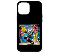 Fantastico design con lupo, lupo su una tavola da skate, divertimento con graffiti a catena Custodia per iPhone 12 Pro Max