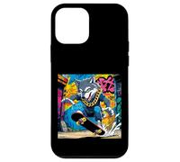 Fantastico design con lupo, lupo su una tavola da skate, divertimento con graffiti a catena Custodia per iPhone 12 mini