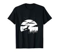 Fantastico design da donna con cane con la luna. Maglietta