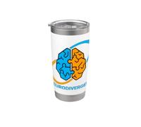 Fantastico design neurodivergente per la salute mentale per uomini, donne, bambini Bicchiere termico in acciaio inox doppia parete