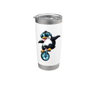 Fantastico design stravagante a forma di pinguino che cavalca un monociclo Bicchiere termico in acciaio inox doppia parete