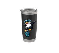 Fantastico design stravagante a forma di pinguino che cavalca un monociclo Bicchiere termico in acciaio inox doppia parete