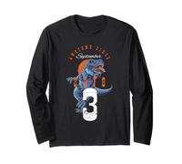Fantastico Dinosauro per Il Terzo Compleanno di Settembre 2018 Maglia a Manica
