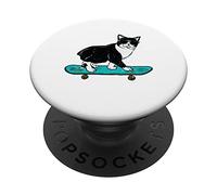 Fantastico gatto su uno skateboard - Skater Skateboarding Kitten Kids PopSockets PopGrip Adesivo