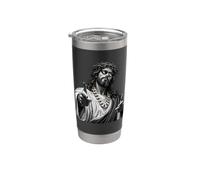 Fantastico Gesù Cristo con gli occhiali da sole Pixel Gesù Bicchiere termico in acciaio inox doppia parete