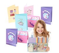 Fantastico kit per la creazione di biglietti per adulti e bambini, 15 biglietti bianchi, buste e decorazioni varie, forniture artistiche e artigianali per tutte le occasioni