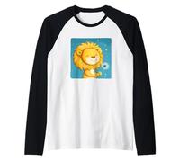 Fantastico leone carino con dente di leone fiore costume Maglia con Maniche Raglan