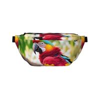 Fantastico marsupio a tracolla con piuma di pappagallo, con cinghia regolabile, marsupio per viaggi, corsa, escursionismo