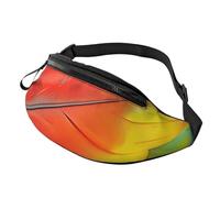 Fantastico marsupio con stampa di piume di pappagallo, per uomo e donna, marsupio a tracolla con cinghia regolabile, per escursionismo, corsa, viaggi, ciclismo