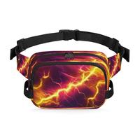 Fantastico marsupio multifunzione con fulmini, per viaggi, sport, corsa, marsupio, borsa da cintura, per donne, uomini, bambini, ragazze e ragazzi, Colore, XL, Organizer per borse