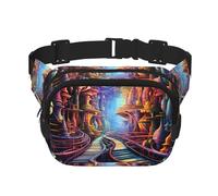 Fantastico marsupio multifunzione con stampa di strade sotterranee, unisex, alla moda, borsa messenger, borsa da viaggio e sport