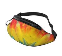 Fantastico marsupio unisex con stampa di piume di pappagallo, accessorio da viaggio per occhiali da sole, portafogli, passaporti e chiavi