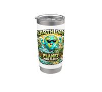 Fantastico messaggio ecologico per la Giornata della Terra per il pianeta sulla plastica Bicchiere termico in acciaio inox doppia parete