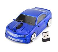 Fantastico Mouse Wireless a Forma di Auto Sportiva 2.4G, Mouse con Sensore Ad Alta Precisione per Computer Portatile, Mouse di Base a 3 Pulsanti per Ragazzi Uomini Bambini (Blu)