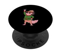 Fantastico Natale Axolotl Elf Rock in una divertente vacanza PopSockets PopGrip Adesivo