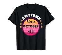 Fantastico nato il 4 ottobre Compleanno 4 Ottobre Vintage Maglietta