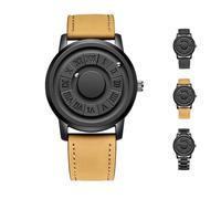 Fantastico orologio a levitazione magnetica, orologi magnetici da uomo, orologio impermeabile dal design unico con puntatore per regali di compleanno di Natale per il fidanzato ( Color : Brown/leather