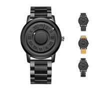 Fantastico orologio a levitazione magnetica, orologi magnetici da uomo, orologio impermeabile dal design unico con puntatore per regali di compleanno di Natale per il fidanzato ( Color : Black/steel b