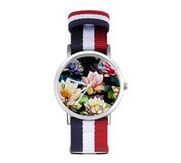 Fantastico orologio sportivo con fiore di loto per uomo e donna, cinturino in nylon, orologio analogico al quarzo, Stile:, regular, Cinturino