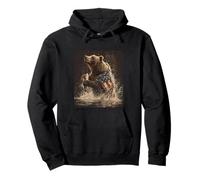 Fantastico Orso da Pesca per Gli Amanti della Natura degli Stati Uniti Felpa con Cappuccio