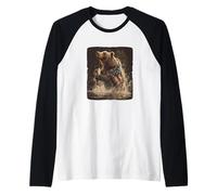 Fantastico Orso da Pesca per Gli Amanti della Natura degli Stati Uniti Maglia con Maniche Raglan
