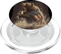 Fantastico orso da pesca per gli amanti della natura degli Stati Uniti PopSockets PopGrip per MagSafe