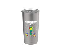 Fantastico per il compleanno dei bambini di mattoni da costruzione di 1 anno Bicchiere termico in acciaio inox doppia parete