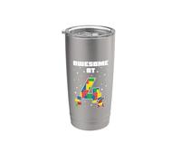 Fantastico per il compleanno dei bambini di mattoni da costruzione di 4 anni Bicchiere termico in acciaio inox doppia parete