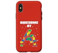 Fantastico per il compleanno dei bambini di mattoni da costruzione di 4 anni Custodia per iPhone X/XS
