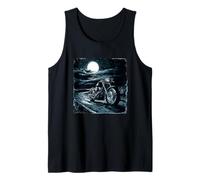 Fantastico Pilota Notturno con Moto di Full Moon Canotta