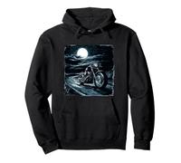 Fantastico Pilota Notturno con Moto di Full Moon Felpa con Cappuccio