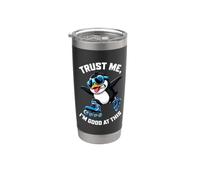 Fantastico pinguino di pattinaggio in linea, credo di essere bravo in questo Bicchiere termico in acciaio inox doppia parete