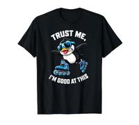 Fantastico Pinguino di Pattinaggio in Linea, Credo di Essere Bravo in Questo Maglietta con Stampa Grafica Economica