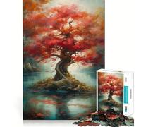 Fantastico puzzle a forma di albero gigante da 1000 pezzi,gioco di logica divertente,senza spazi vuoti,design a incastro perfetto, riunioni di famiglia (38x26cm)