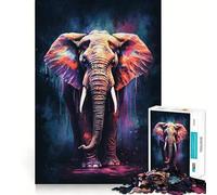 Fantastico puzzle a forma di elefante da 1000 pezzi,stimola la concentrazione,divertente,con tecnologia di taglio laser avanzata,ideale da portare in viaggio,un gioco per allenare la mente (38x52cm)