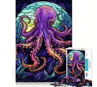 Fantastico puzzle astratto a forma di polpo da 1000 pezzi per adulti,gioco di problem solving di livello professionale,attività rilassante di gruppo al chiuso (38x52cm)