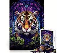 Fantastico puzzle astratto con tigre e fiori da 1000 pezzi per ragazzi, ideale per ricordare il potere del tempo libero e del piacere, con incastri solidi e memorabili (50x75cm)