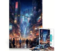 Fantastico puzzle Cyberpunk Night da 1000 pezzi,gioco cognitivo divertente con struttura a incastro precisa,attività di condivisione per i propri cari (50x75cm)