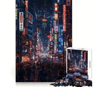 Fantastico puzzle Cyberpunk Nights da 1000 pezzi per ragazzi, stimolante per la mente, facile da realizzare, taglio uniforme, elegante regalo di Natale (50x75cm)