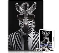 Fantastico puzzle da 1000 pezzi con carta da parati zebra per adolescenti, gioco di pensiero logico interattivo, ideale come regalo per occasioni memorabili, dimensioni 50x75cm