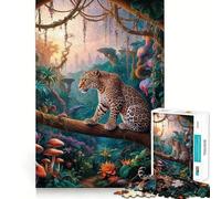 Fantastico puzzle da 1000 pezzi con leopardi in stile safari,ideale per adulti Gioco di memoria e concentrazione,senza spazi vuoti,compatto e divertente per tutta la famiglia (38x26cm)