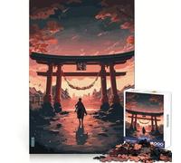 Fantastico puzzle giapponese Torii Gate per ragazzi, 1000 pezzi, stimola la concentrazione mentale, offre un momento di relax e svago, si adatta perfettamente ed è un regalo perfetto (50x75cm)