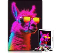 Fantastico puzzle per adulti Synthwave Llama da 1000 pezzi, gioco educativo intelligente e divertente, fantastico regalo sentito e significativo, dimensioni 38x52cm