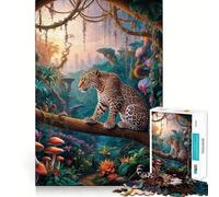 Fantastico puzzle Safari con leopardi per adulti,1000 pezzi,gioco di abilità,fustellatura di alta precisione,sfida divertente per il tempo libero (50x75cm)