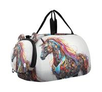 Fantastico Robot Unicorno Borsa Sportiva da Nuoto e Palestra con Scomparto per Scarpe Borsa da Viaggio per Il Fine Settimana Borsone per Ragazzi